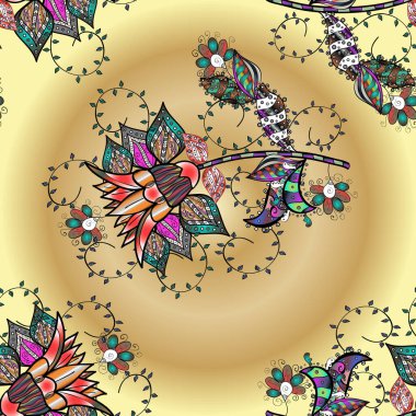 Etnik Mandala süsü. Tekstil, tebrik kartı, boyama kitabı, telefon kılıfı baskısı için kullanılabilir. Vektör Henna dövme stili. Hint çiçekli desenli şal desenli..