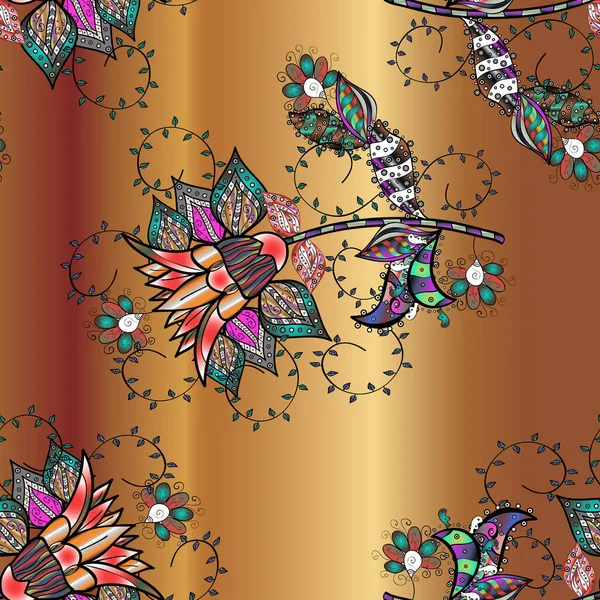 Modèle Vectoriel Motif Avec Des Fleurs Printemps Avec Branche Sur — Image vectorielle