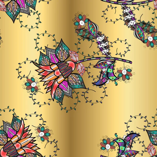 Fondo Patrón Sin Costura Floral Vector Pintura Flores Para Impresión — Vector de stock