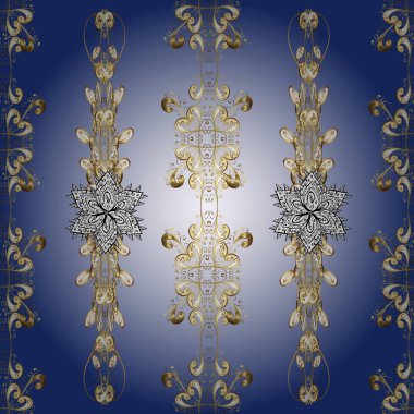 Klasik nötr, mavi ve gri geometrik süs. Ağ, tekstil ve eskizler için kusursuz desen. Vektör çizimi. Basit bir şekilde.