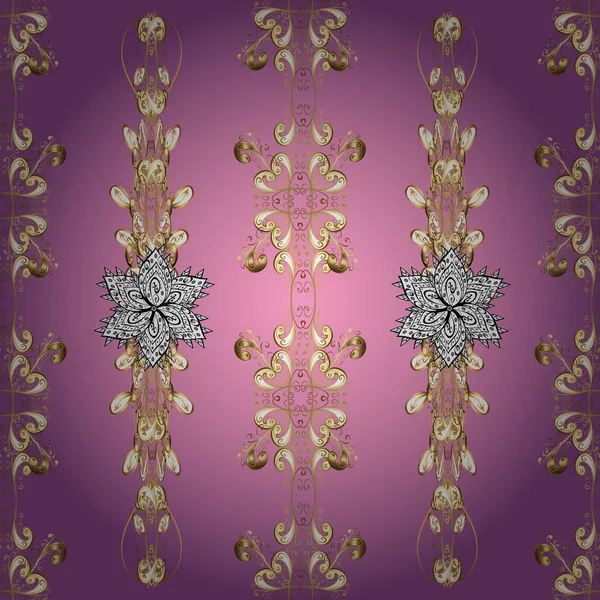 Иллюстрация Фиолетовых Фиолетовых Розовых Цветах Векторная Иллюстрация Бесшовно Винтажном Стиле — стоковый вектор