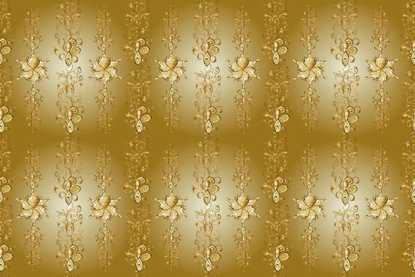 Illustration Yellow Neutral Brown Colors Home Decor Seamless Pattern Fantasy — Stock Photo, Image