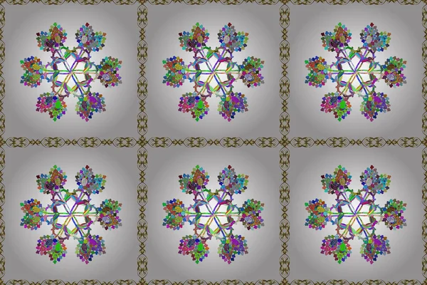 Beautiful Fabric Pattern Flat Flower Elements Design Colour Spring Theme — Stock Photo, Image