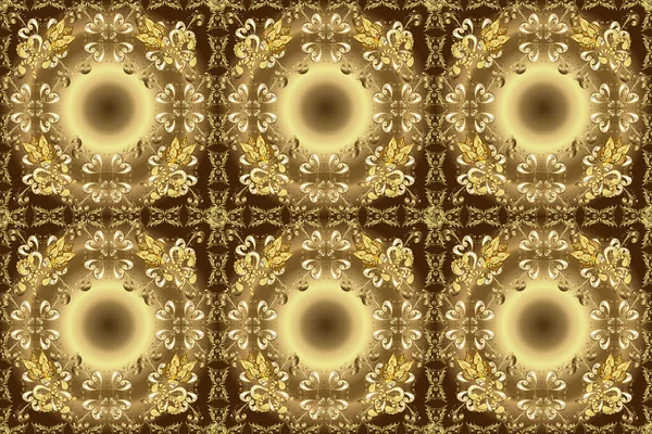 Ilustración Color Marrón Beige Clásico Adorno Damasco Lujo Anticuado Textura — Foto de Stock