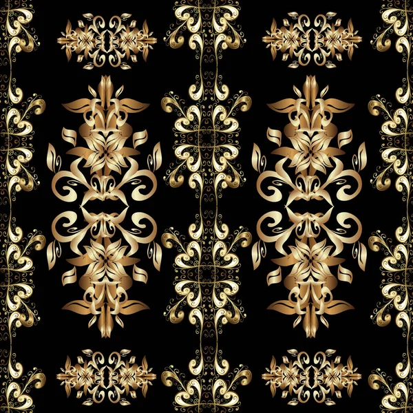 Ornement Orient Traditionnel Motif Sans Couture Sur Les Couleurs Marron — Image vectorielle