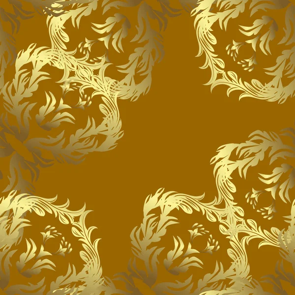 Décoration Florale Brocart Motif Textile Verre Métal Avec Motif Floral — Image vectorielle