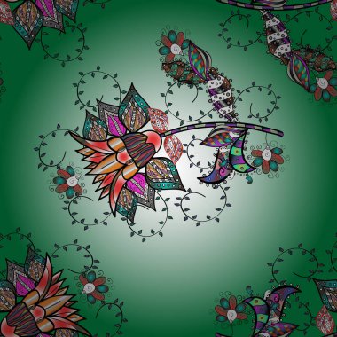 Tarafsız, siyah ve yeşil renklerde çiçeklerle kusursuz çiçek deseni. Çiçekler suluboya stilinde tarafsız, siyah ve yeşil renklerde.