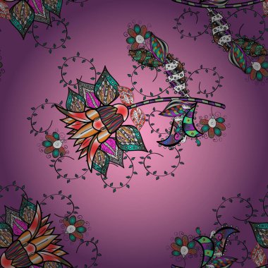 Şirin suluboya, dikişsiz çiçek deseni. Büyük bir çiçek boyası seti. Kartlar, davetiyeler, tarih kartları ve daha fazlası için kullanılabilir.