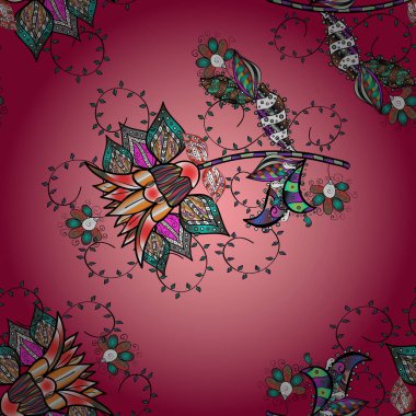 Kusursuz etnik tasarım. Yatak çarşafları, ceket, paket tasarımı, kumaş ve moda kavramları için tekstil baskısı. Çiçekleri, deniz kabukları, mandalaları ve suluboya efektleri olan deniz altyapısı.