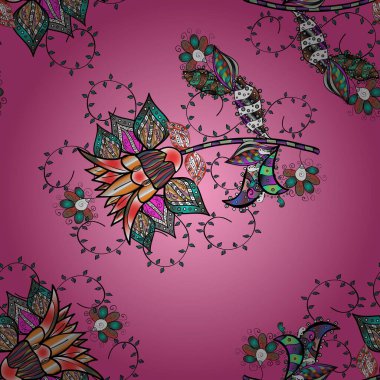 Vektör çizimi. 3 boyutlu çiçekler, pürüzsüz. Siyah, gri ve pembe renklerde.