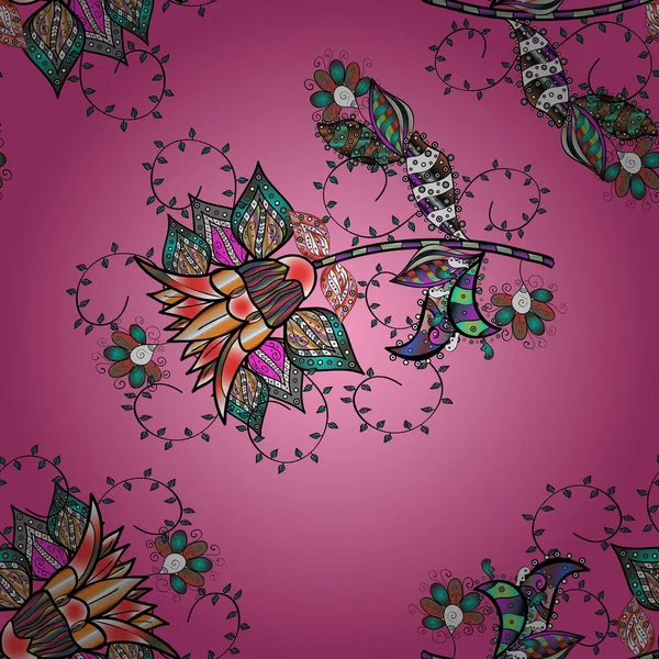 Vektör çizimi. 3 boyutlu çiçekler, pürüzsüz. Siyah, gri ve pembe renklerde.