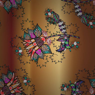 Güzel suluboya çiçek buketi pürüzsüz desenli. Güzel kumaş deseni.