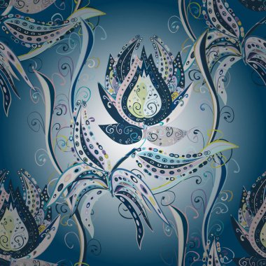 Kusursuz Vintage Çiçek Deseni. Vektör Kalça dokusu deseni.