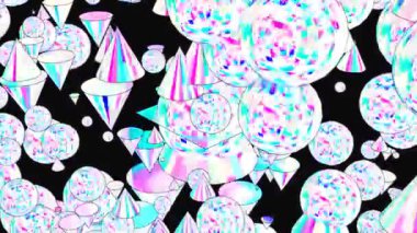 Dönen ve renk değiştiren hacimli geometrik şekiller