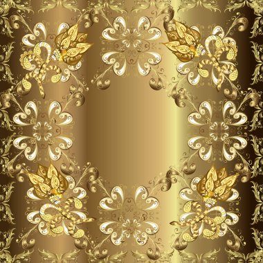 Kusursuz vektör arkaplanı. Barok eskizi, damask. Kusursuz çiçek deseni. Bej, kahverengi ve nötr renklerde grafiksel, kusursuz desen.