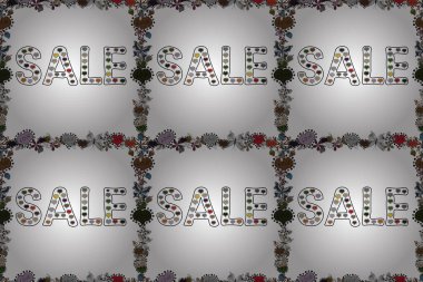 Beyaz, siyah ve gri renkli bir resim. Raster. Kış indirimi pankartı tasarımı, online alışveriş için özel teklif. Kusursuz..