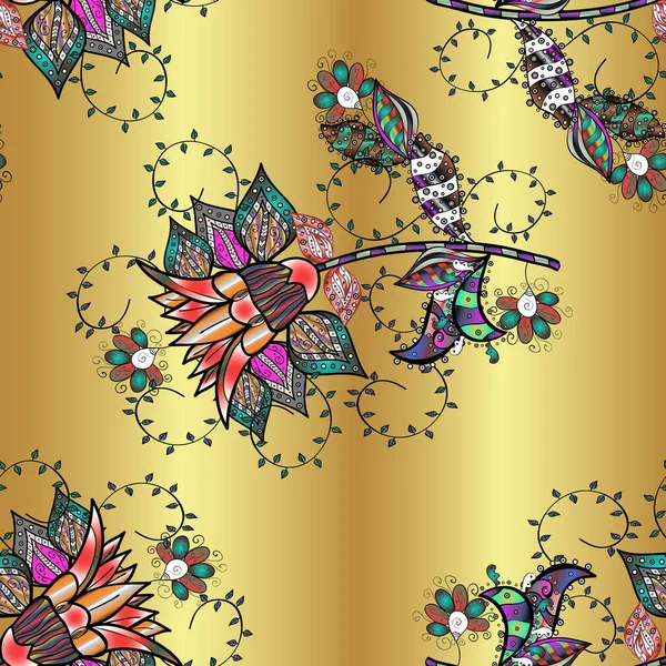 Küçük çaplı çiçeklerdeki basit şirin desenler. Vektör çizimi. Tekstil veya kitap kapakları, imalat, eskizler, baskı, hediye paketi ve yapıştırma kitabı için çiçeksiz arka plan.