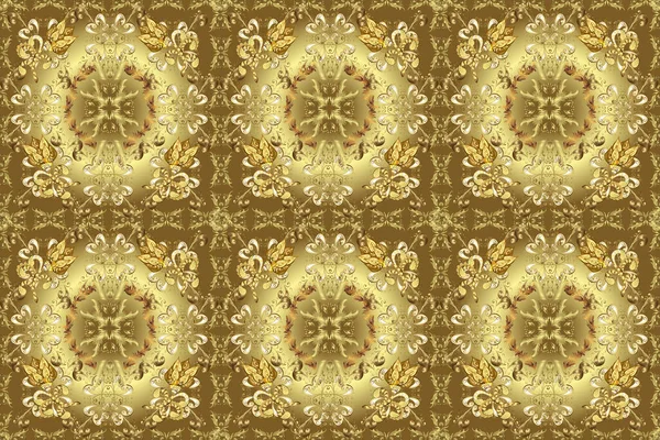 Goldenes Muster Auf Neutralen Braunen Und Gelben Farben Mit Goldenen — Stockfoto