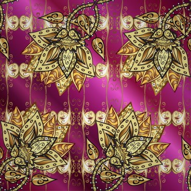 Seamless modeli pembe bir arka plan üzerinde. Vektör çizim.