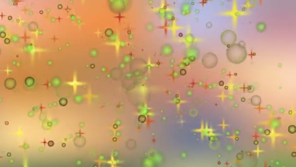 Círculos brilhantes abstratos em um fundo colorido — Vídeo de Stock