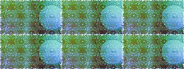 Vadinin yeşil ve mavi renkli çiçekleri. Raster çiçek desenleri çiziyor..