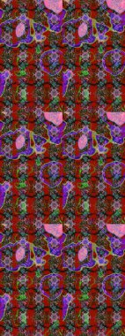 Nazik romantik baskı. Tatil havası. Kırmızı ve kahverengi renkte çiçekler. Bahar mevsimi. Raster güzel bir çiçek deseni çiziyor..