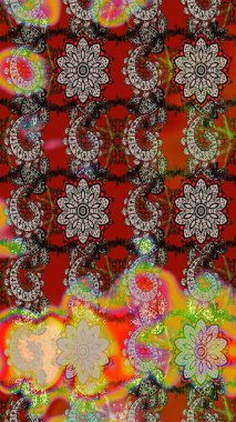 Çiçekli eskiz çizimi. Düz Çiçek Elementleri Tasarımı. Renkli Yaz Temalı eskiz kalıbı. Gri ve kırmızı renkte çiçekler.