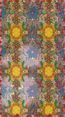 Raster stili kumaş deseni. Çiçekler suluboya desensiz.