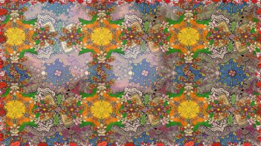 Raster stili kumaş deseni. Çiçekler suluboya desensiz.