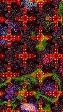 Raster illüstrasyonundaki çiçek desenli çizim. Renkli Bahar Teması eskiz kalıbı. Düz Çiçek Elementleri Tasarımı. Güzel kumaş deseni.