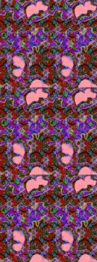 Indian ornament. Sketch pattern. Raster illustration. On pink and red colors. Colorful ornamental border. Floral wallpaper.