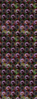 Arkaplan dokusu, duvar kağıdı, siyah ve kahverengi renkli çiçek teması. Soyut etnik raster çizim kalıbı. Kabile sanatı boho baskısı, klasik çiçek arkaplanı.