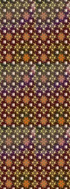 Kahverengi renkte yaz çiçekleri. Raster illüstrasyonu. Raster çiçek desenli ve çiçekli..