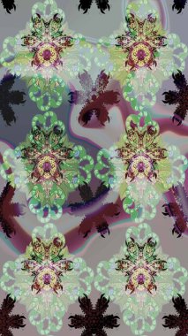 Raster illüstrasyonu. Çiçek desenli eskiz, darbeler, sıçramalar, yaz çiçekleri. Gri ve nötr renkte çiçekler.