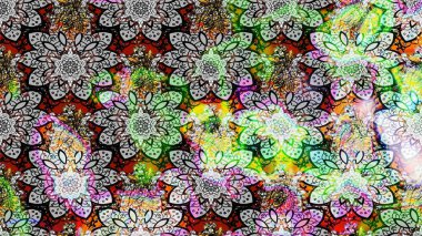 Gri renkli çiçekler. Güzel çiçek deseni. Renkli Bahar Teması eskiz kalıbı. Düz Çiçek Elementleri Tasarımı.