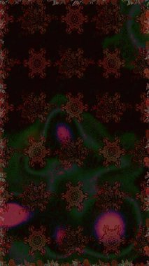 Raster illüstrasyonunda kusursuz çiçek deseni. Düz Çiçek Elementleri Tasarımı. Siyah ve gri renkli çiçekler. Renkli Bahar Teması Kusursuz Arkaplan.