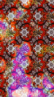 Raster illüstrasyonundaki çiçek desenli çizim. Kahverengi ve nötr renkte çiçekler.