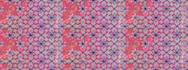 Vadinin çiçekleri tarafsız ve pembe renklerde. Soyut etnik raster kusursuz desen. Çiçekler..