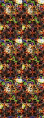 Soyut etnik raster çizim kalıbı. Kabile sanatı boho baskısı, klasik çiçek arkaplanı. Arkaplan dokusu, duvar kağıdı, kahverengi ve siyah renkli çiçek teması.