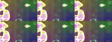 Şirin çiçek elementleri. Raster illüstrasyonu. Yeşil ve kahverengi renkli çiçekler. Çizim.