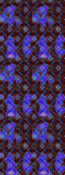 Raster illüstrasyonundaki çiçek desenli çizim. Mor ve mavi renkte çiçekler.