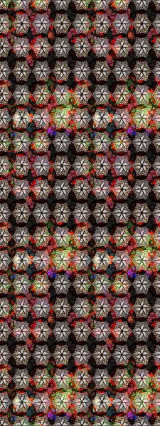 Suluboya çiçekli çiçek deseni. Siyah ve kahverengi renkli güzel bir tekstil. Raster illüstrasyonu.