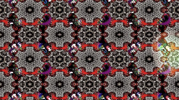 Asya tekstil tarzında. Renkli Bahar Teması eskiz kalıbı. Düz Çiçek Elementleri Tasarımı. Çiçek desenli çizim. Raster illüstrasyonu. Güzel kumaş deseni.