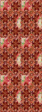 Düz Çiçek Elementleri Tasarım Raster illüstrasyonu. Çiçek desenli eskiz. Kırmızı ve kahverengi renkte çiçekler. Renkli Bahar Teması çizim şablonu.