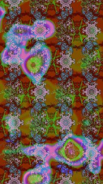 Renkli Yaz Temalı eskiz kalıbı. Sevimli çiçek raster deseni. Modaya uygun kumaş deseni. Düz Çiçek Elementleri Tasarımı.