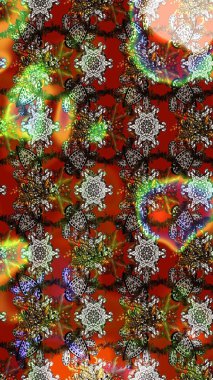 Çiçek. Raster illüstrasyonu. Taslak dekoratif arka plan, çiçek mandala. Kahverengi ve kırmızı renklerde.