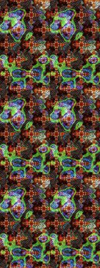 Raster illüstrasyonu. Çiçekli, yapraklı, çiçek desenli eskiz. El çizimi.