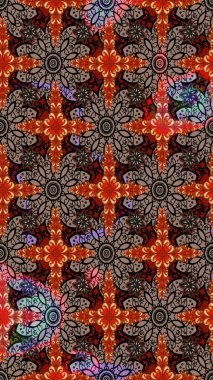 Çizim kalıbı. Raster illüstrasyonu. Organik motif arka planı. Ultraviyole kumaş deseni.