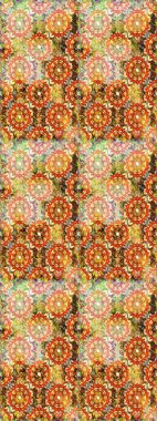 Kusursuz altın desen. Raster altın çiçek süsü brokar kumaş ve cam desenli. Çiçek desenli altın metal. Altın elementli turuncu renkler.