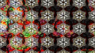 Düz Çiçek Elementleri Tasarımı. Sevimli çiçek raster deseni. Siyah ve kahverengi renkte çiçekler. Renkli Yaz Teması çizim şablonu.